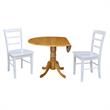 42 in Dual Drop Leaf Dining Table with 2 Dining Chairs - 3 Piece Dining Set
