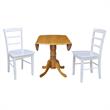 42 in Dual Drop Leaf Dining Table with 2 Dining Chairs - 3 Piece Dining Set