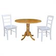 42 in Dual Drop Leaf Dining Table with 2 Dining Chairs - 3 Piece Dining Set