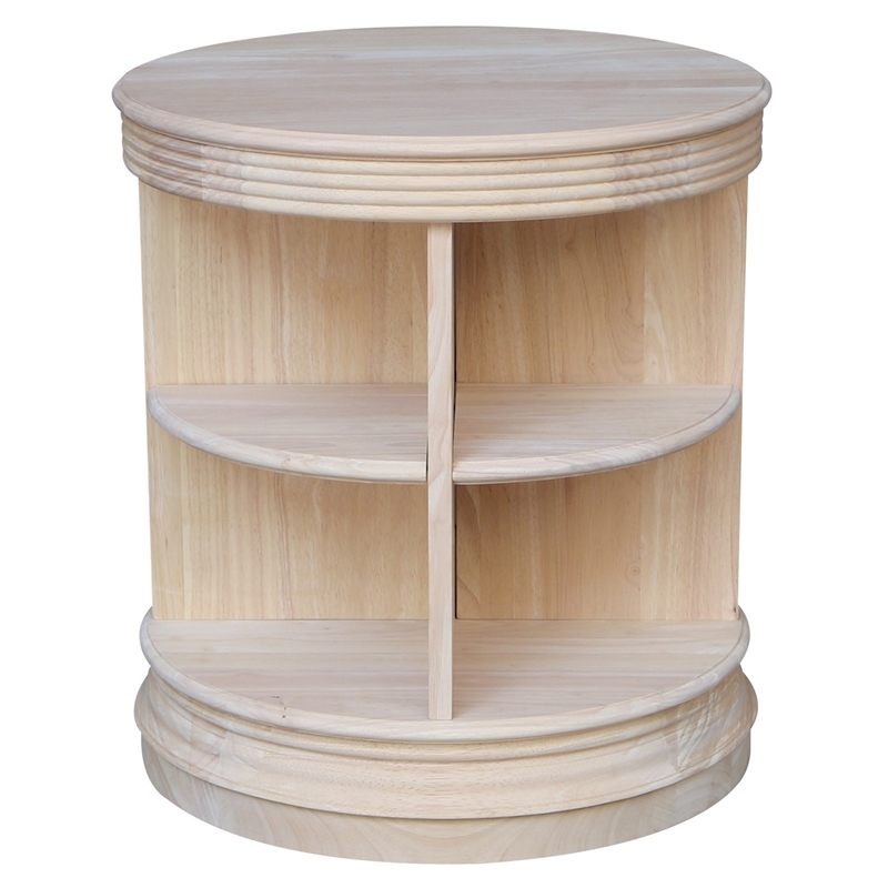 International Concepts Library Round Solid Wood End Table - Unfinished
