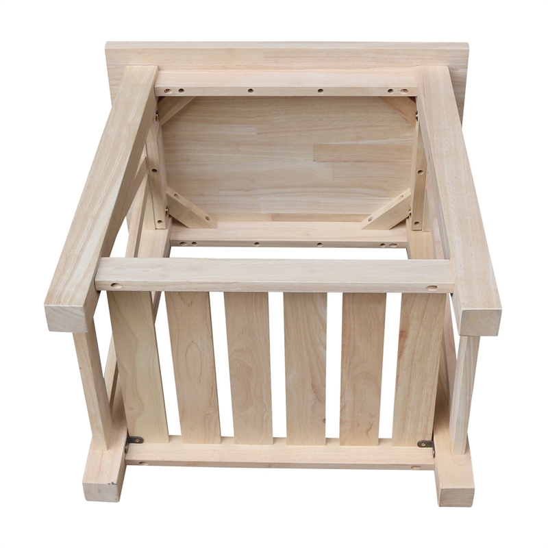International Concepts Surrey Solid Wood End Table with Shelf - Unfinished