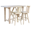 Bar Height Table With 2 Splat Back Bar Stools - 30 in. Seat Height