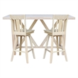 Bar Height Table With 2 Splat Back Swivel Bar Stools - 30 in. Seat Height