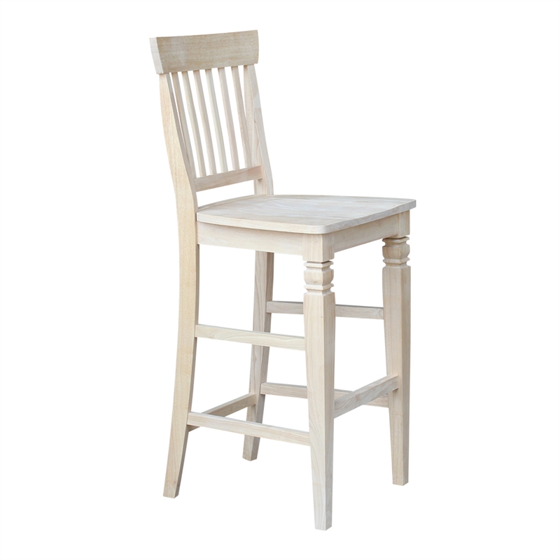 Bar Height Table With 2 Slat Back Bar Stools - 30 in. Seat Height