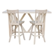 Bar Height Table With 2 Splat Back Swivel Bar Stools - 30 in. Seat Height