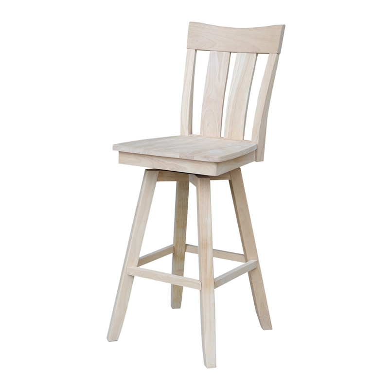 Bar Height Table With 2 Splat Back Swivel Bar Stools - 30 in. Seat Height