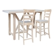 Bar Height Table With 2 Ladder Back Bar Stools - 30 in. Seat Height