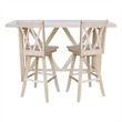 Bar Height Table With 2 Double Cross Back Swivel Bar Stools - 30 in. Seat Height