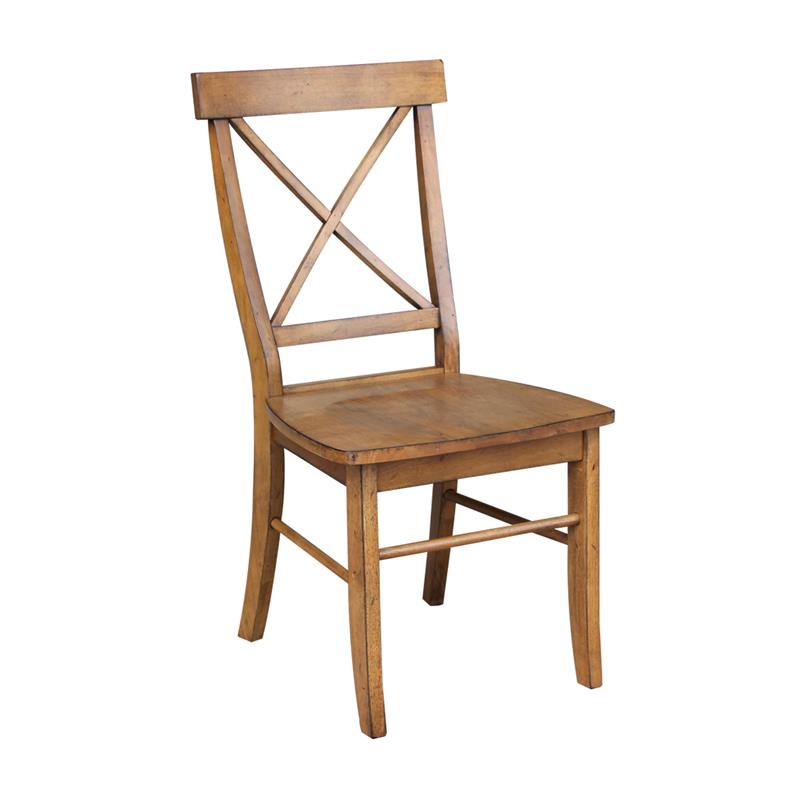 42 in. Dual Drop Leaf Table with 2 Cross Back Dining Chairs - 3 Piece Dining Set