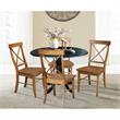 42 in. Dual Drop Leaf Table with 4 Cross Back Dining Chairs - 5 Piece Dining Set