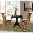 42 in. Dual Drop Leaf Table with 2 Splat Back Dining Chairs - 3 Piece Dining Set