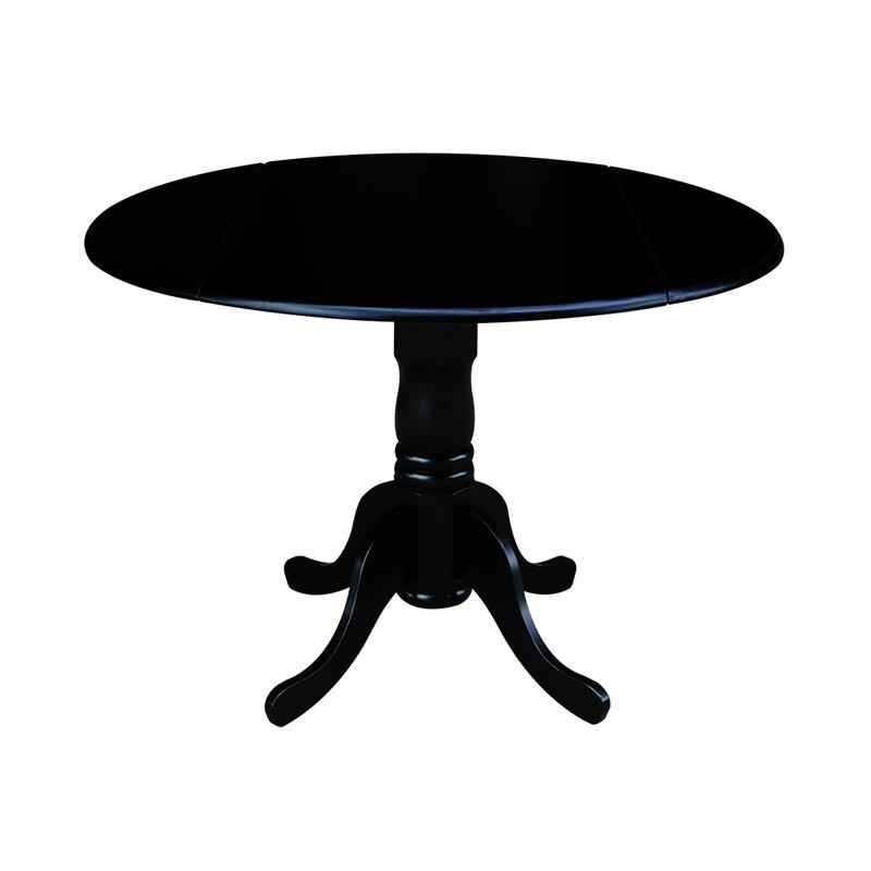 42 in. Dual Drop Leaf Table with 2 Splat Back Dining Chairs - 3 Piece Dining Set