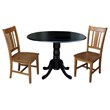 42 in. Dual Drop Leaf Table with 2 Splat Back Dining Chairs - 3 Piece Dining Set