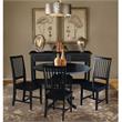 42 in. Dual Drop Leaf Table with 4 Slat Back Dining Chairs - 5 Piece Dining Set