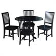 42 in. Dual Drop Leaf Table with 4 Slat Back Dining Chairs - 5 Piece Dining Set