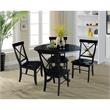 42 in. Dual Drop Leaf Table with 4 Cross Back Dining Chairs - 5 Piece Dining Set
