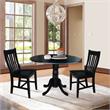 42 in. Dual Drop Leaf Table with 2 Slat Back Dining Chairs - 3 Piece Dining Set