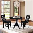 42 in. Dual Drop Leaf Table with 2 Slat Back Dining Chairs - 3 Piece Dining Set