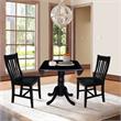 42 in. Dual Drop Leaf Table with 2 Slat Back Dining Chairs - 3 Piece Dining Set