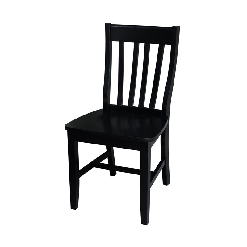 42 in. Dual Drop Leaf Table with 2 Slat Back Dining Chairs - 3 Piece Dining Set