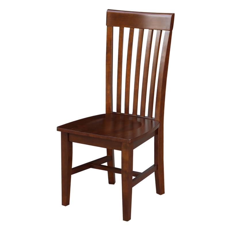 42 in. Dual Drop Leaf Table with 2 Slat Back Dining Chairs - 3 Piece Dining Set
