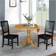42 in. Dual Drop Leaf Table with 2 Slat Back Dining Chairs - 3 Piece Dining Set