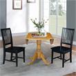 42 in. Dual Drop Leaf Table with 2 Slat Back Dining Chairs - 3 Piece Dining Set