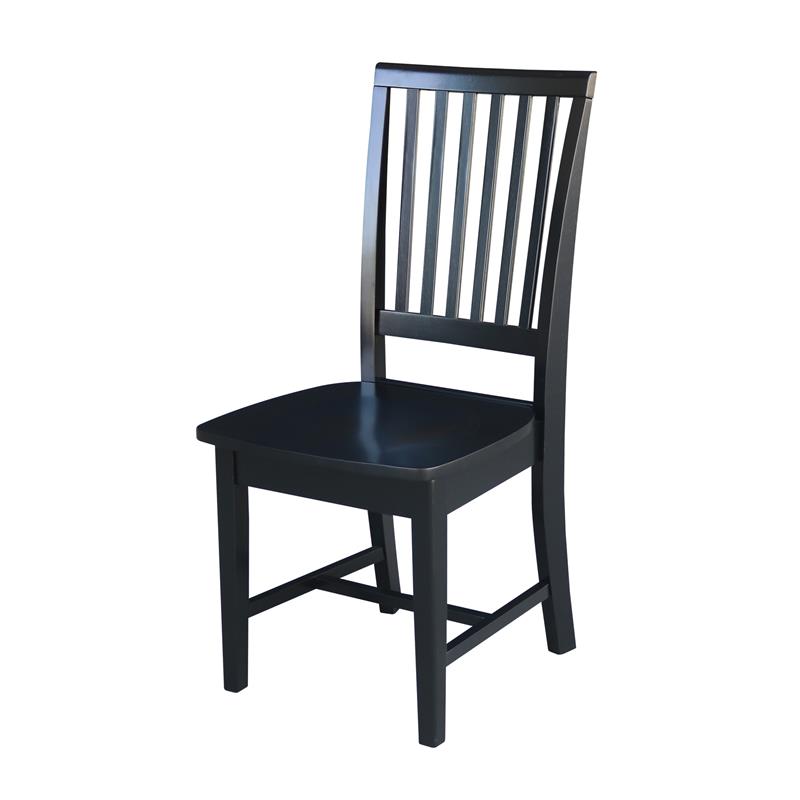 42 in. Dual Drop Leaf Table with 2 Slat Back Dining Chairs - 3 Piece Dining Set