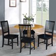 42 in. Dual Drop Leaf Table with 4 Slat Back Dining Chairs - 5 Piece Dining Set
