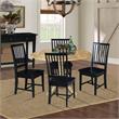 42 in. Dual Drop Leaf Table with 4 Slat Back Dining Chairs - 5 Piece Dining Set