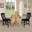42 in. Dual Drop Leaf Table with 2 Slat Back Dining Chairs - 3 Piece Dining Set