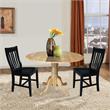 42 in. Dual Drop Leaf Table with 2 Slat Back Dining Chairs - 3 Piece Dining Set