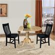 42 in. Dual Drop Leaf Table with 2 Slat Back Dining Chairs - 3 Piece Dining Set