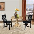 42 in. Dual Drop Leaf Table with 2 Slat Back Dining Chairs - 3 Piece Dining Set