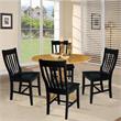 42 in. Dual Drop Leaf Table with 4 Slat Back Dining Chairs - 5 Piece Dining Set
