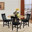 42 in. Dual Drop Leaf Table with 4 Slat Back Dining Chairs - 5 Piece Dining Set