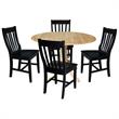 42 in. Dual Drop Leaf Table with 4 Slat Back Dining Chairs - 5 Piece Dining Set