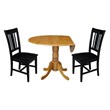 42 in. Dual Drop Leaf Table with 2 Splat Back Dining Chairs - 3 Piece Dining Set