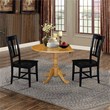 42 in. Dual Drop Leaf Table with 2 Splat Back Dining Chairs - 3 Piece Dining Set