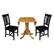 42 in. Dual Drop Leaf Table with 2 Splat Back Dining Chairs - 3 Piece Dining Set