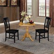 42 in. Dual Drop Leaf Table with 2 Splat Back Dining Chairs - 3 Piece Dining Set