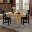 42 in. Dual Drop Leaf Table with 2 Splat Back Dining Chairs - 3 Piece Dining Set
