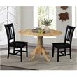 42 in. Dual Drop Leaf Table with 2 Splat Back Dining Chairs - 3 Piece Dining Set