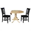 42 in. Dual Drop Leaf Table with 2 Splat Back Dining Chairs - 3 Piece Dining Set