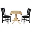 42 in. Dual Drop Leaf Table with 2 Splat Back Dining Chairs - 3 Piece Dining Set