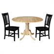 42 in. Dual Drop Leaf Table with 2 Splat Back Dining Chairs - 3 Piece Dining Set