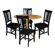 42 in. Dual Drop Leaf Table with 4 Splat Back Dining Chairs - 5 Piece Dining Set