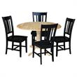 42 in. Dual Drop Leaf Table with 4 Splat Back Dining Chairs - 5 Piece Dining Set