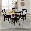 42 in. Dual Drop Leaf Table with 4 Cross Back Dining Chairs - 5 Piece Dining Set