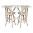 Bar Height Table With 2 Slat Back Swivel Bar Stools - 30 in. Seat Height